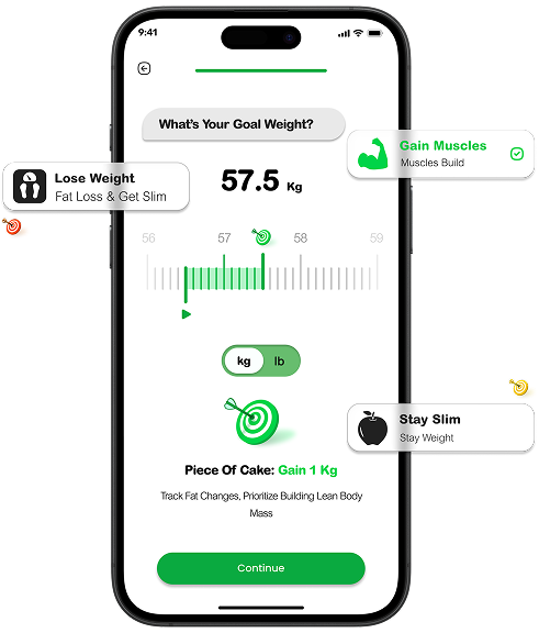 Personalized Goals Calkilo app screen